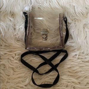 Vintage 90s Y2K clear mini bag with black strap